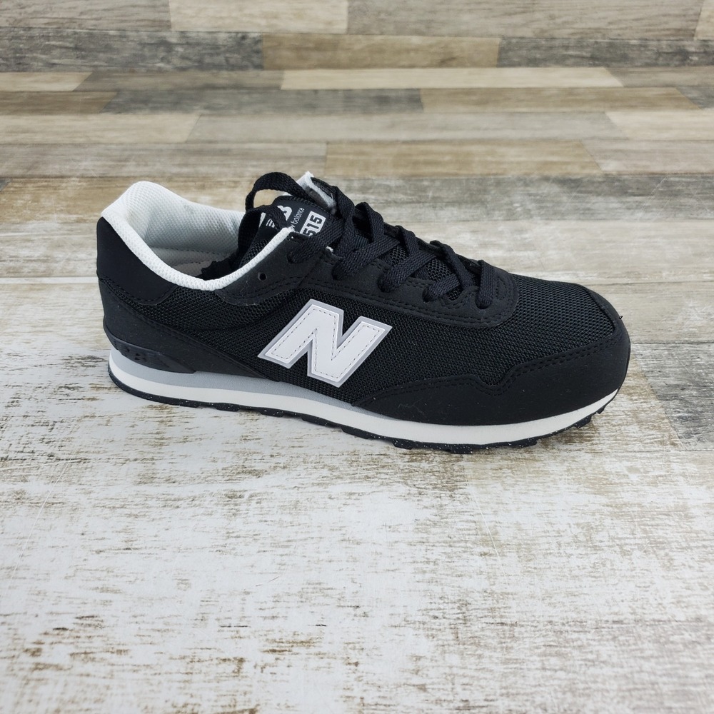 New Balance 515 Boys Shoes Sz 4.5 W Black White Mesh Comfort Lace Up Sneakers